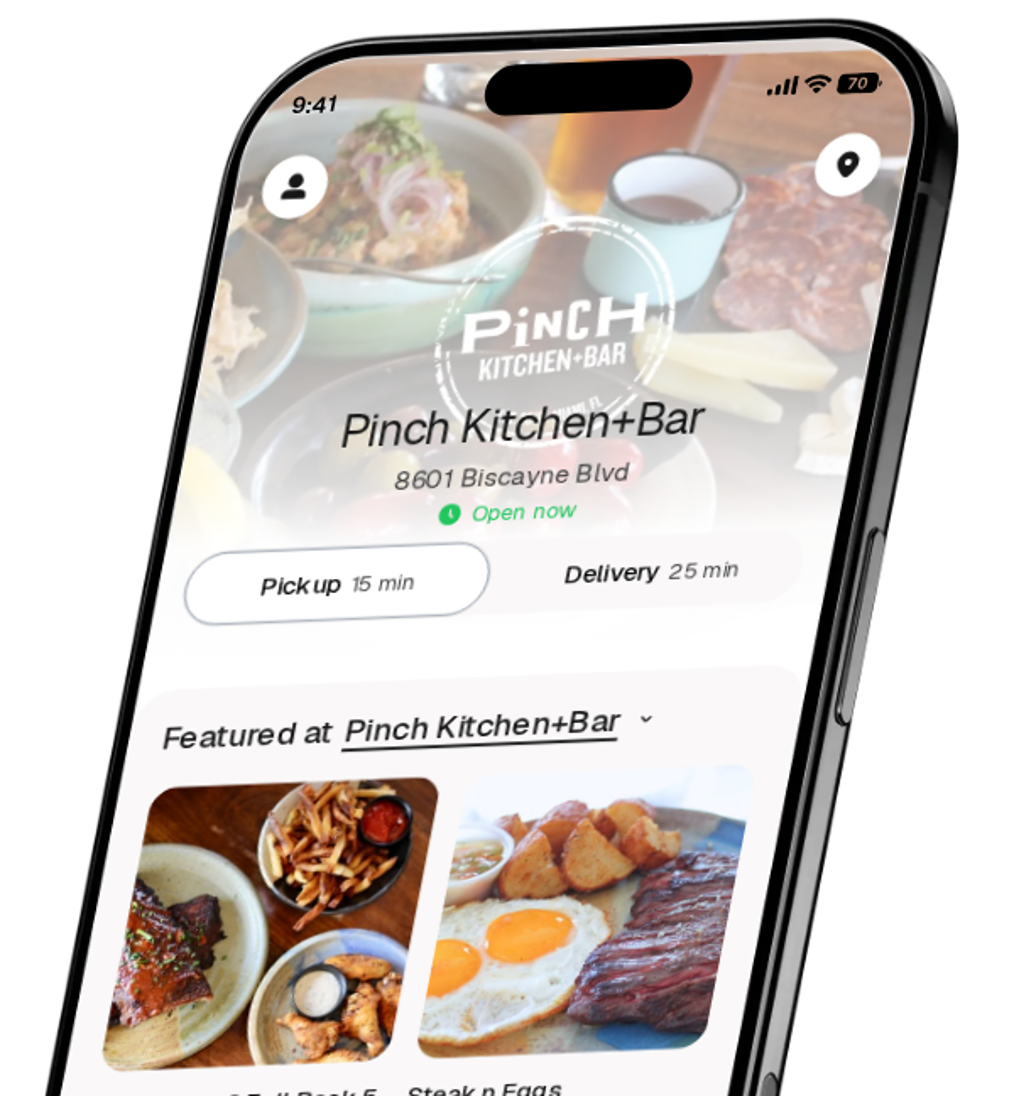 Pinch Kitchen+Bar app preview