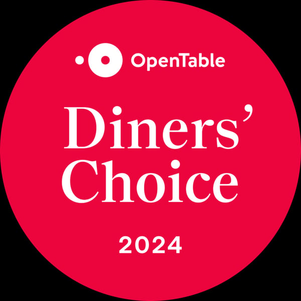OpenTable Diners' Choice 2024 award logo, a red circle with white text.